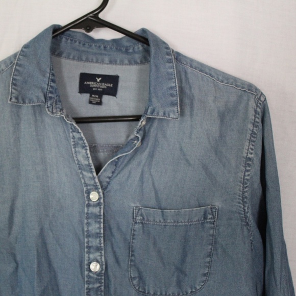 Denim Colored Button-up Shirt - Picture 1 of 2